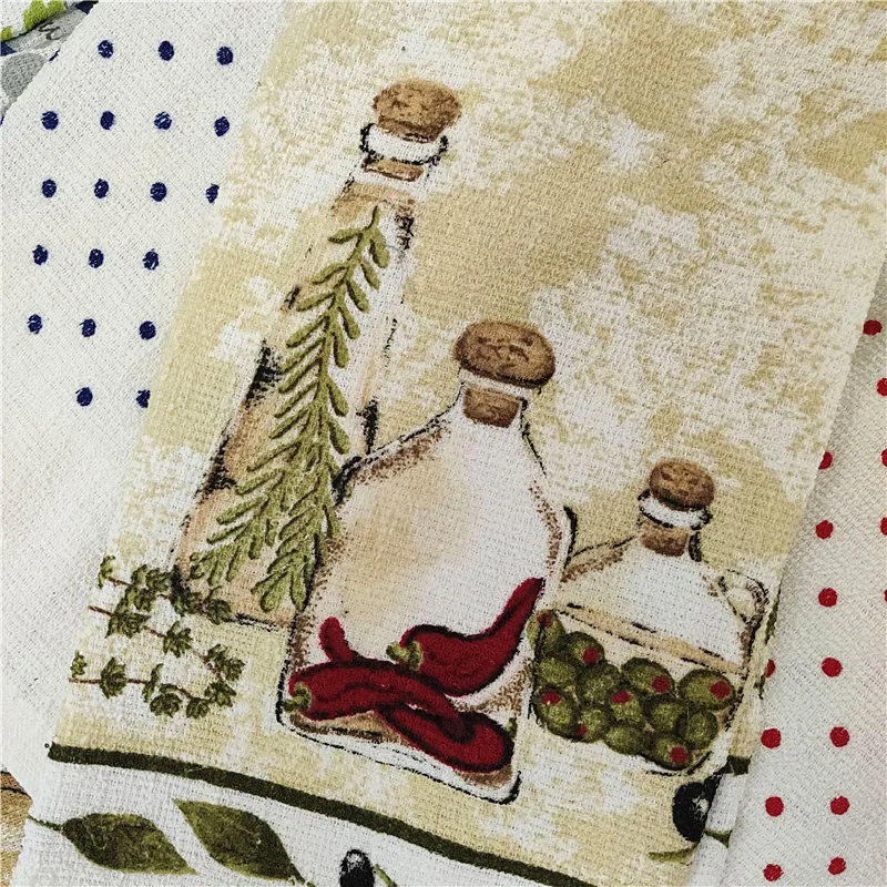 1Pc 40x70cm Colorful Printed Cotton Tea Towel Kitchen Dishcloth Water Absorption Cleaning Cloth Home Party Gift tea towel