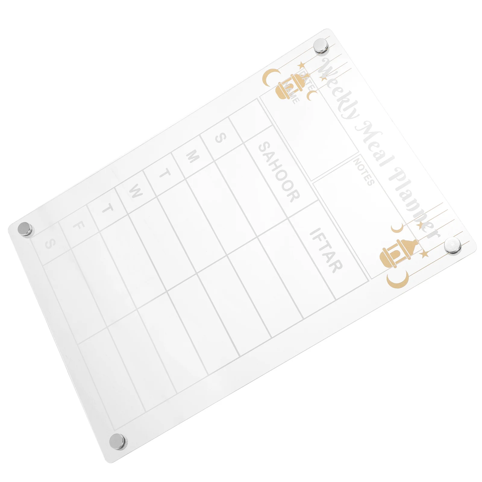 

Acrylic Message Board Weekly Meal Planner Writing Menu Fridge Magnetic Dry Erase for Refrigerator Home