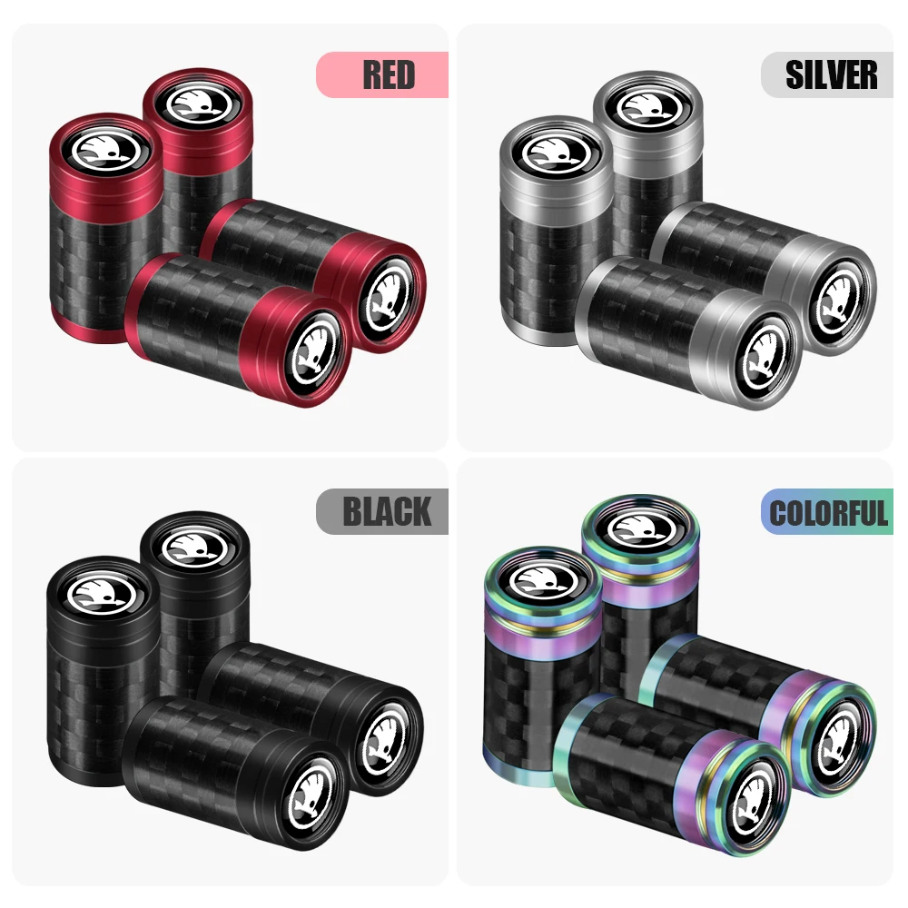 4-Piece Universal Wheel Hub Valve Stem Cap Set for Cars, Motorcycles, and Bicycles
