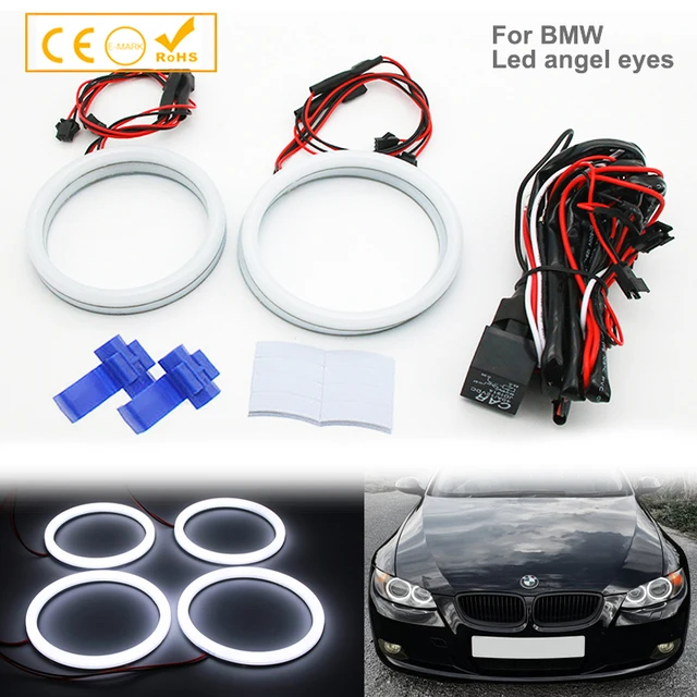 Luces LED de ojo de Ángel para coche, faros de cristal con anillo de Halo  para BMW E46, E39, E36, E38, 328i, 325i, 330i, 320i, 520i - AliExpress