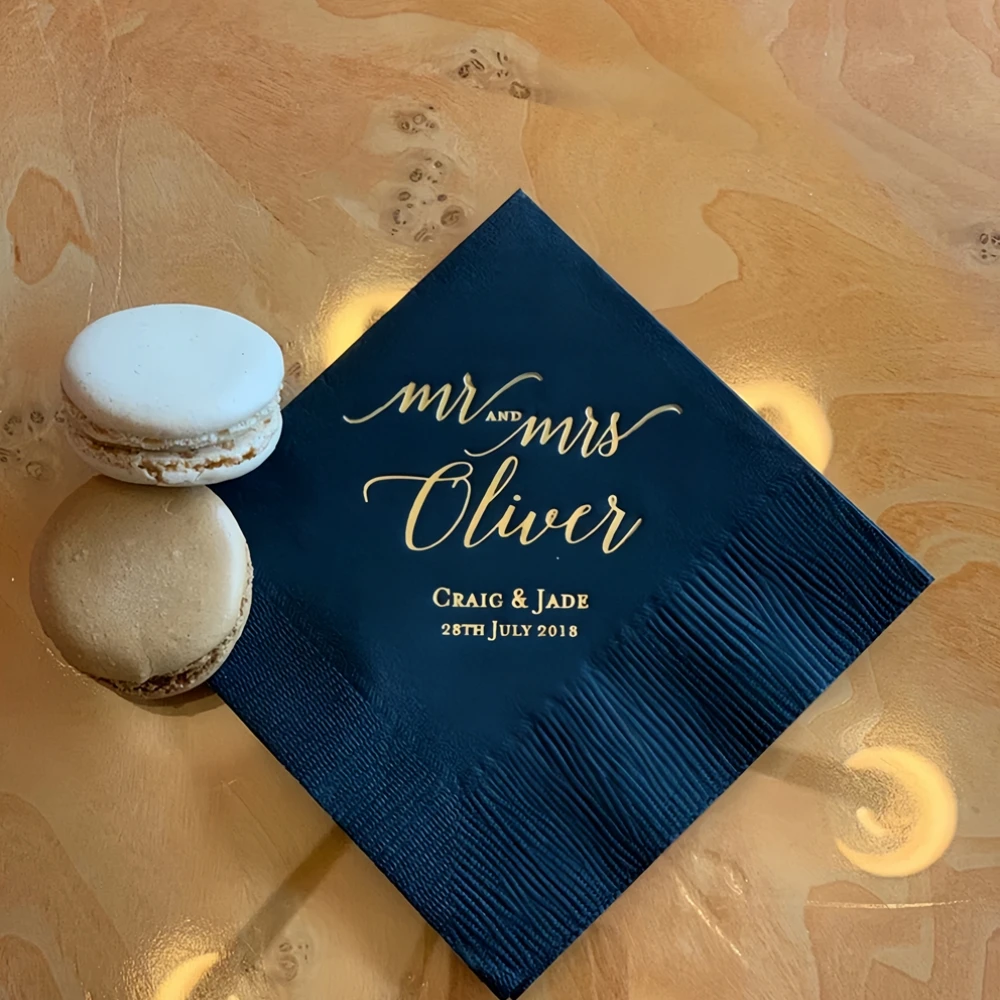 

Свадебные салфетки Mr и Mrs по индивидуальному заказу, 50 шт.