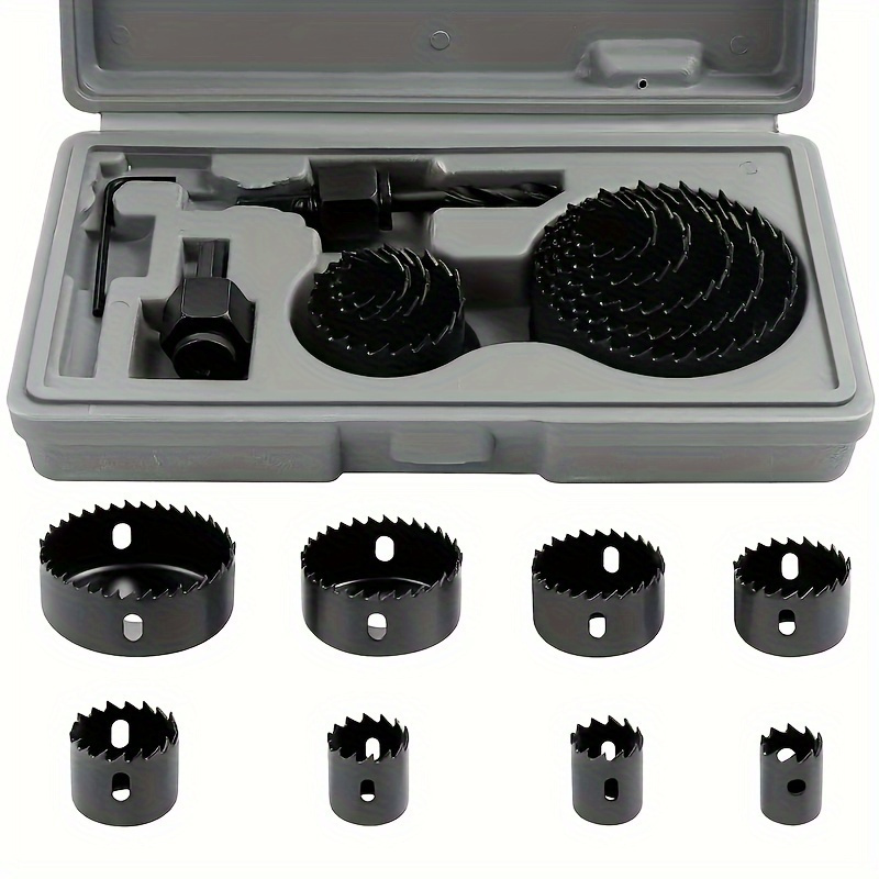 1 Set Hole Saw Set, Hole Saw Kit, Mandrel, Inner Hex Key, Perfect For Soft Wood, PVC Board, Plastic Board Drilling