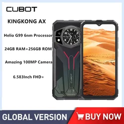 Cubot KINGKONG AX Waterproof Rugged Smartphone 6.583Inch FHD+ Octa Core 24GB+256GB Android 14 Mobile Phone 100MP 33W Fast Charge