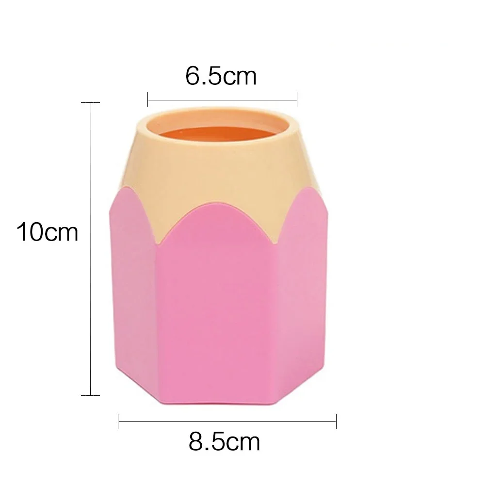 Creative Colored Pencil Head Contrasting Pen Holder Desktop Pen Holder Stationery Storage Pen Holder Makeup Brush Storage Bucket 6