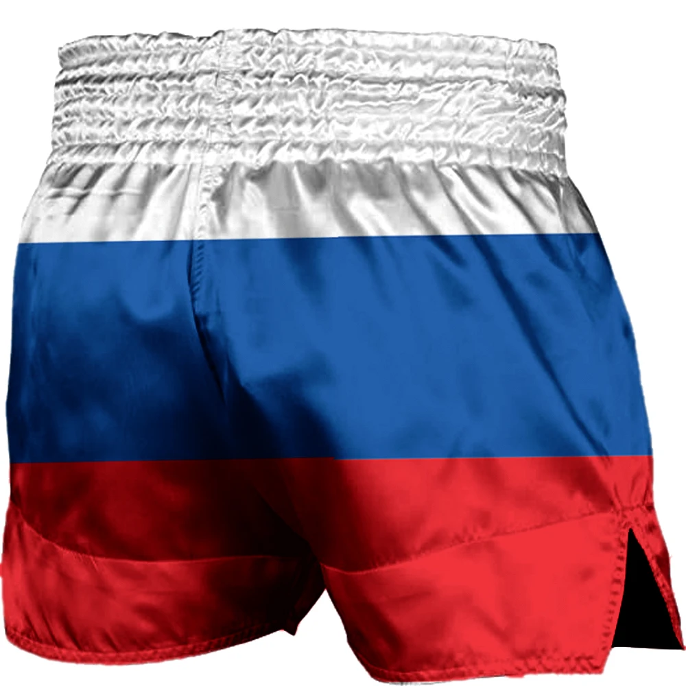 Russian flag Thai boxing shorts for men and women boxer shorts are suitable for training and competition MMA shorts 2