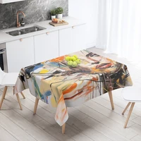 Home tablecloths for dining  Anime decoration and rectangular table accessories waterproof cloth Anti-stain tablecloth abstract 2