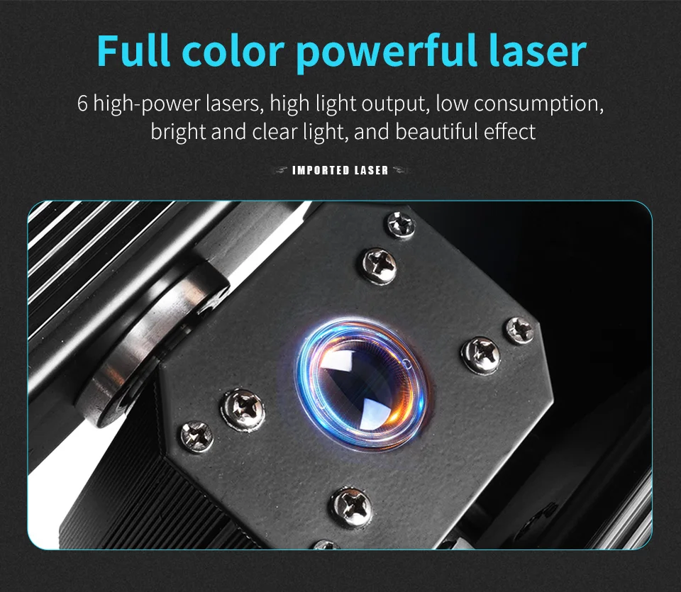 RGB DMX512 6 Eyes Moving Head Laser Light Stage Laser Effect Projector Full Colo