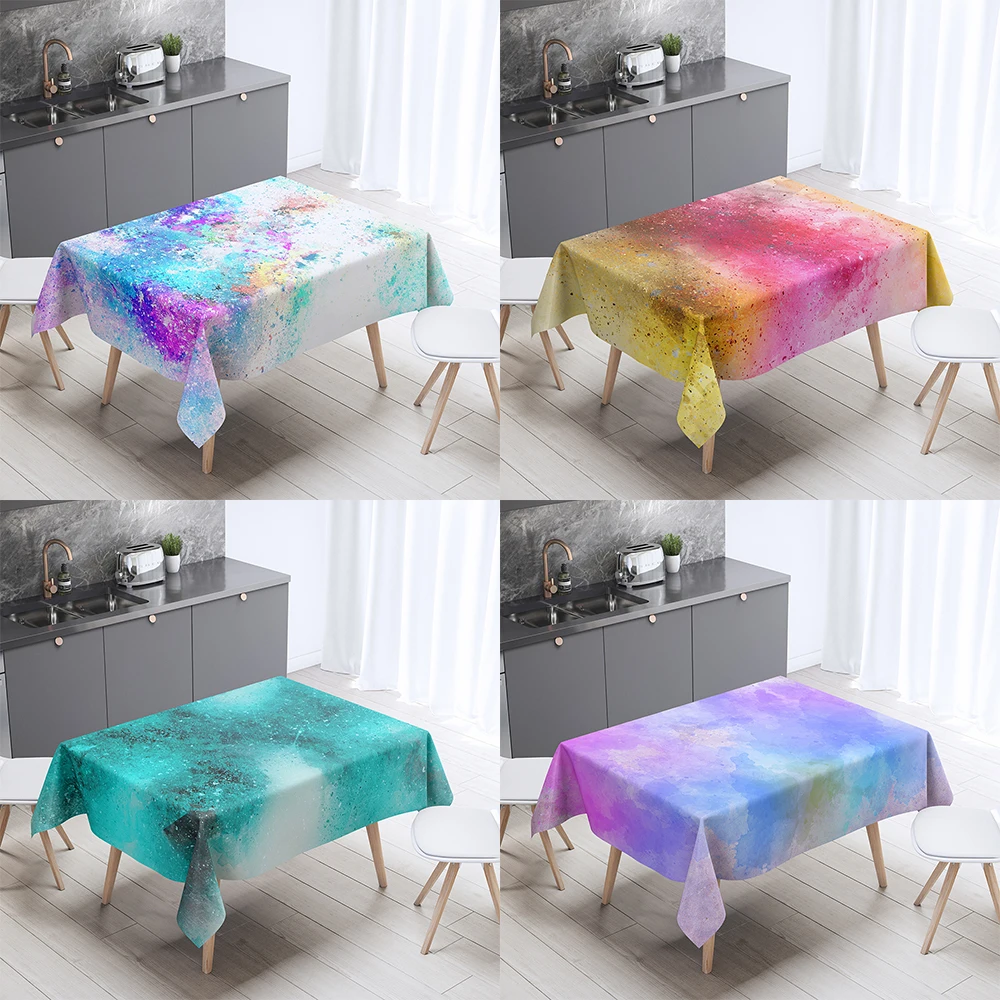 

Creative watercolor rendering pattern tablecloth for home living room decoration rectangular anti-fouling dust cover