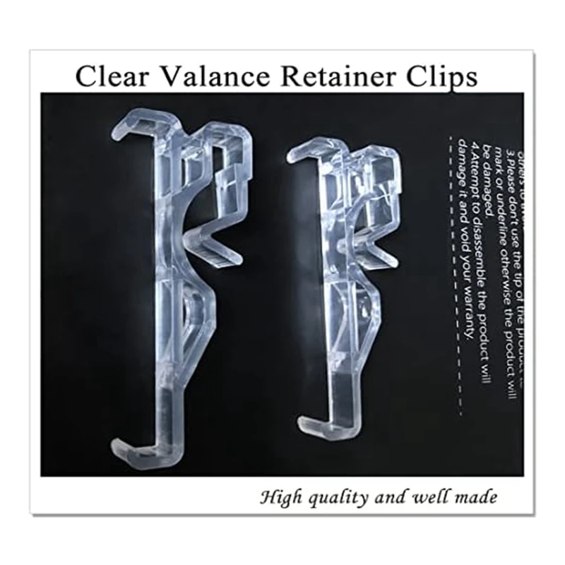 Valance Clips, Clear Plastic Valance Clips For Blinds, Hidden Window Blind Clips For Horizontal Blind Valance 3