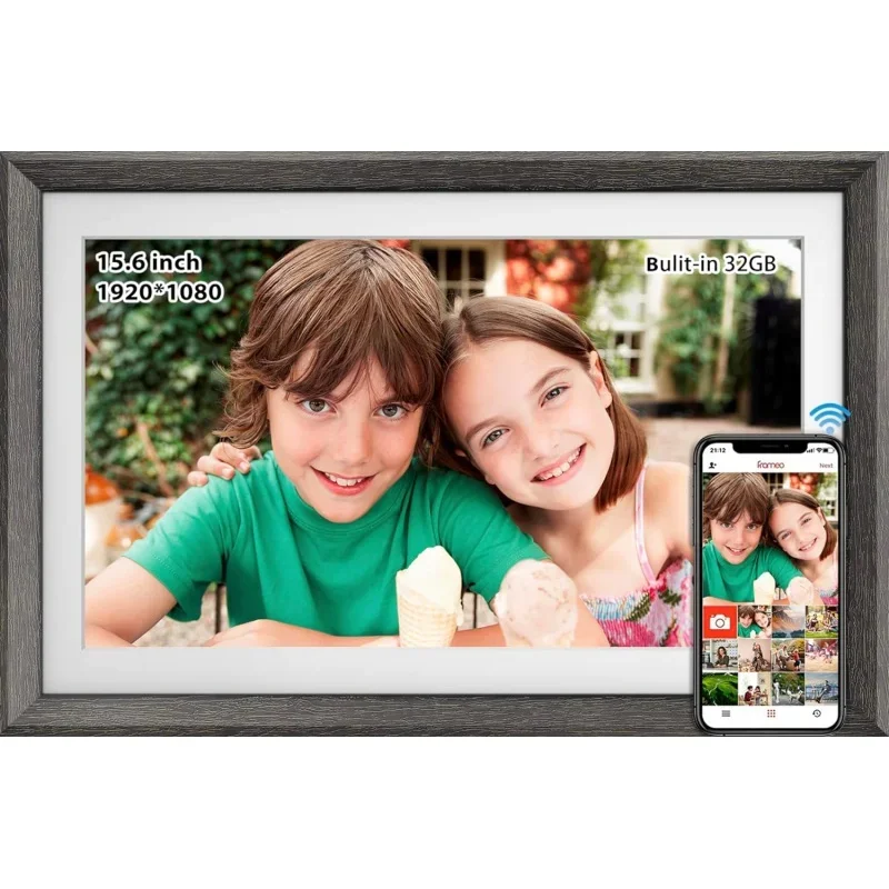 

Frameo 15.6 inch 32GB WiFi digital photo frame 1920*1080 IPS FHD touch screen smart digital picture frame wall mountable, AUT