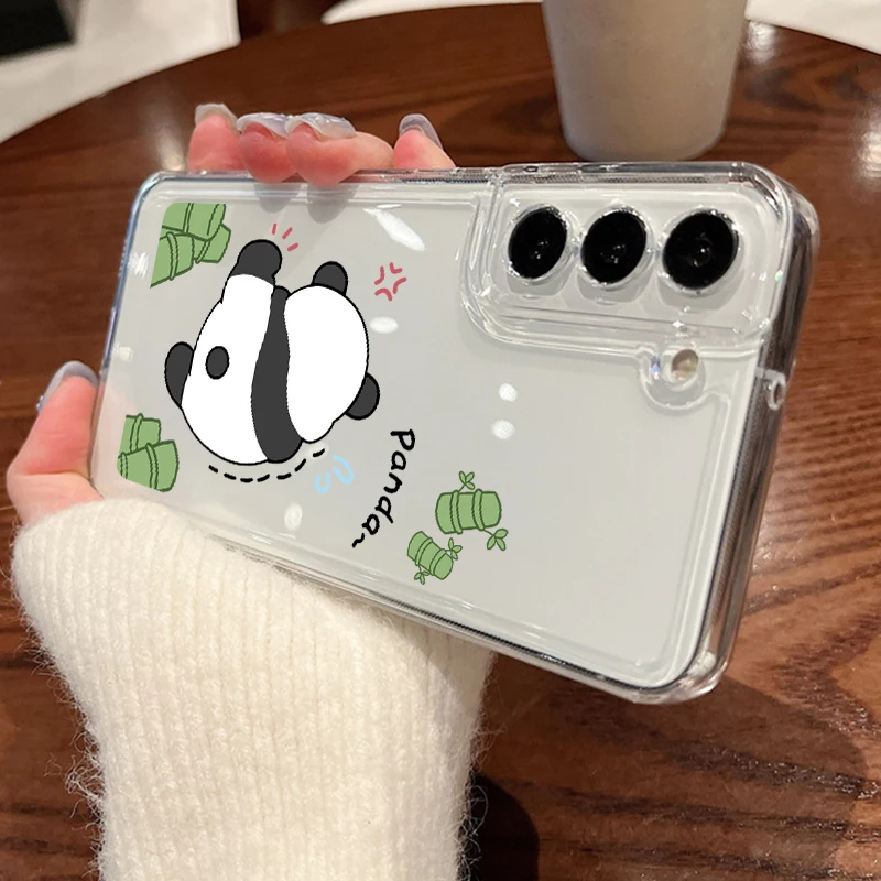 Cartoon Panda Clear Silicone Phone Case
