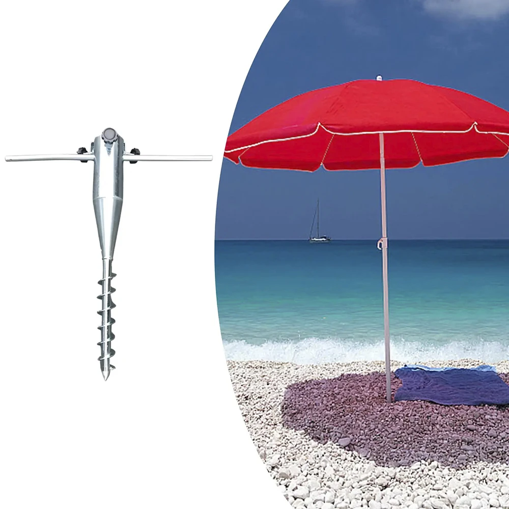 Outdoor Beach Umbrella Fixed Insertion Adjustable Inner Diameter Umbrella Anchor Heavy-Duty Metal Sand Anchor Iron Ground Nail