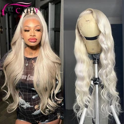 Platinum Blonde Lace Front Human Hair Wigs Body Wave HD Lace Front Wig 13x4 Brazilian Remy Human Hair Wigs For Women Preplucked