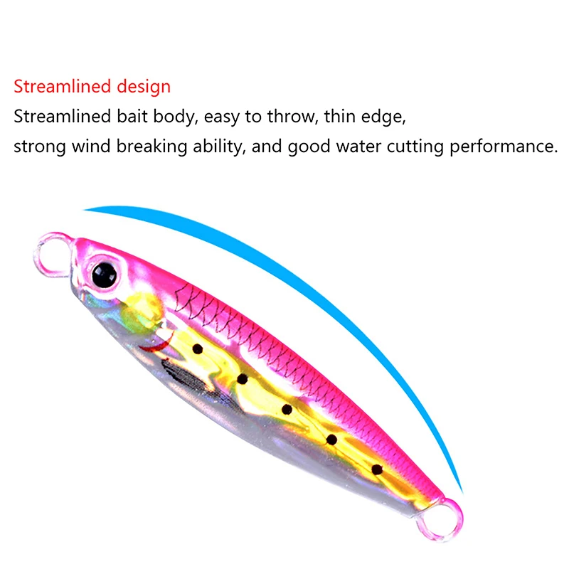 7G 10G Stampa 3D Cast Jig Slow Metal Jig Trota Tonno Bass Shore Casting Jigging Spoon Pesca In Mare Jigging Lure