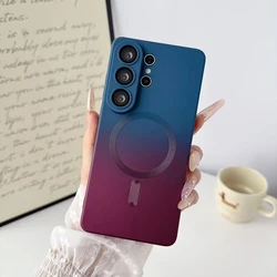 Dual Color Gradient Wireless Charging Protective Phone Case - Galaxy S20+ (Blue red)