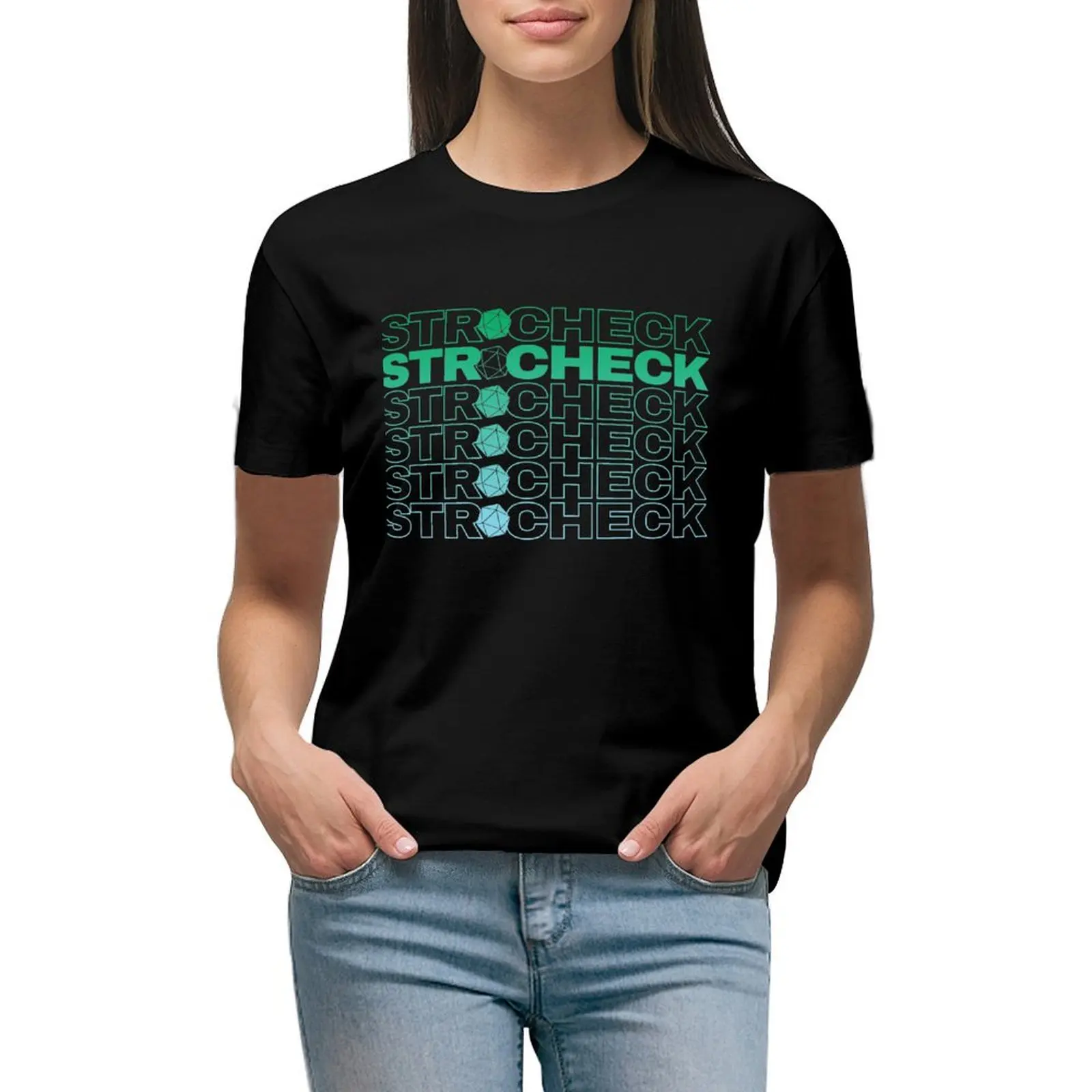 

STRENGTH CHECK GREEN FADE T-Shirt customs aesthetic clothes customs design your own shirts graphic tees funny t shirts for Women