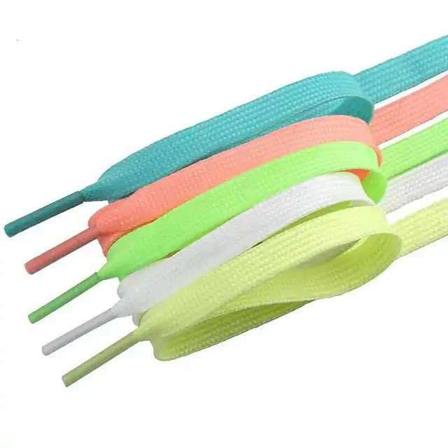 Hot Sale1 Pair Luminous Shoelaces Flat Sneakers Canvas Shoe Laces Glow In The Dark Night Color Fluorescent Shoelace 5