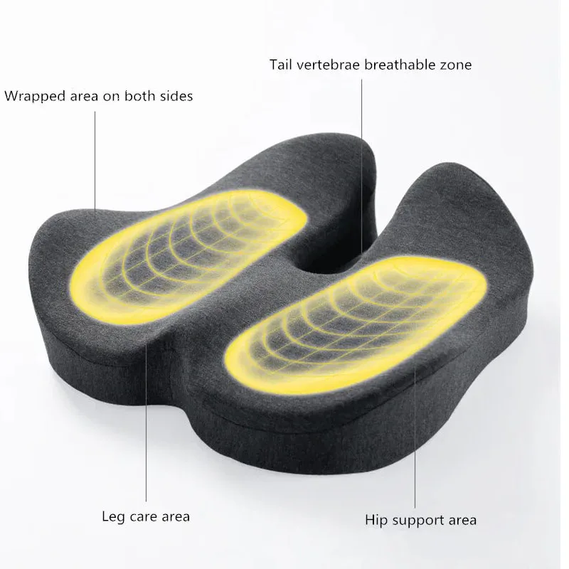 Zeby Rebound Memory Foam Office Chair Cushion Woman Tailbone Pelvis Orthopedic Medical Lady Seat Cushion Beautiful Buttocks Pad 4