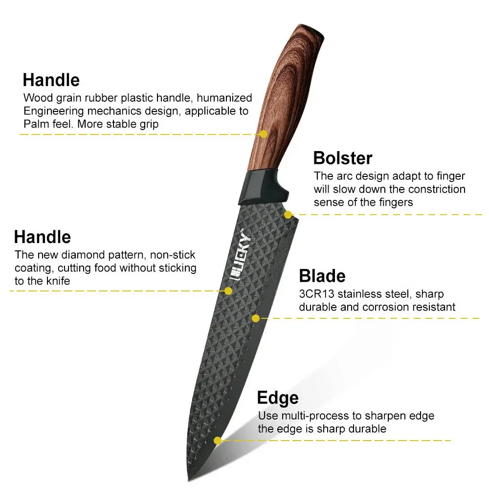 Gift case kitchen knife set stainless steel forged chef knife scissors ceramic peeler carving paring cleaver kitchen tools kitchen knives fruit vegetable peeler