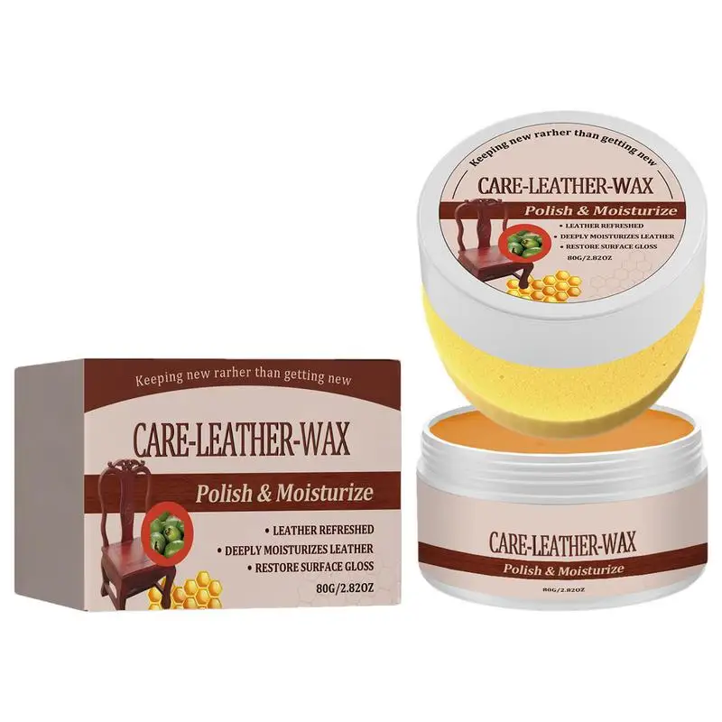 Leather Balm Natural Leather Conditioner And Cleaner Leather Waterproofing Wax Beeswax Leather Conditioner 80g For Clean &