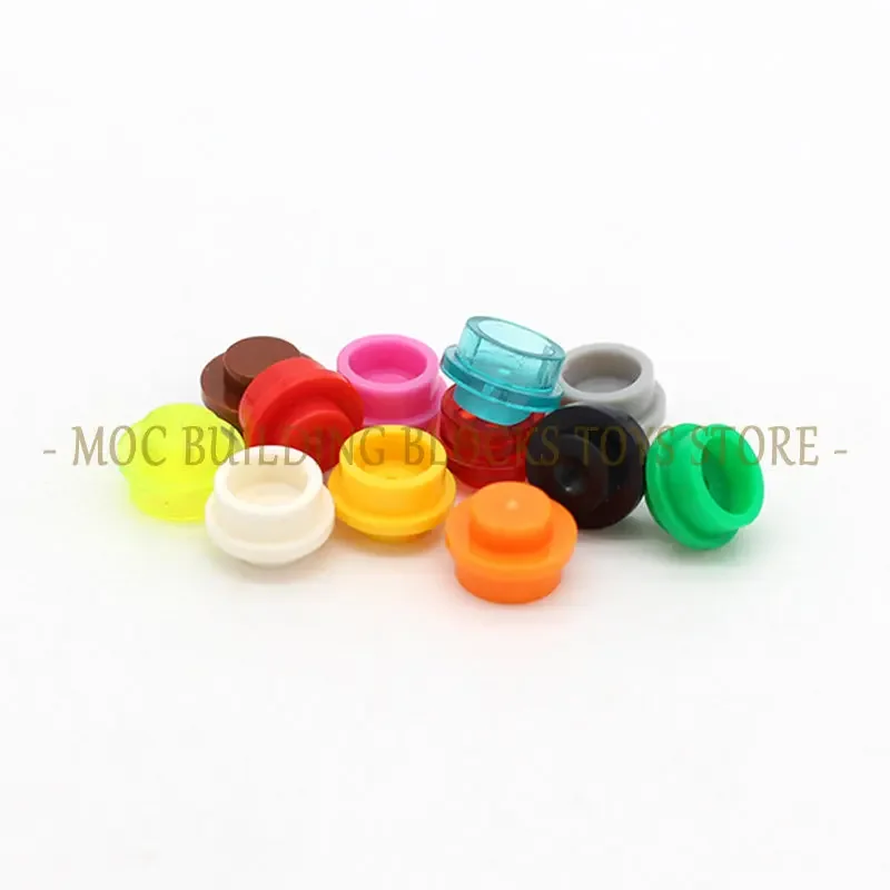 MOC 4073 플레이트 원형 1x1 스트레이트 사이드 라이트 DIY 빌딩 벽돌 블록, 30057 조립 입자 호환 가능, 200 개/백