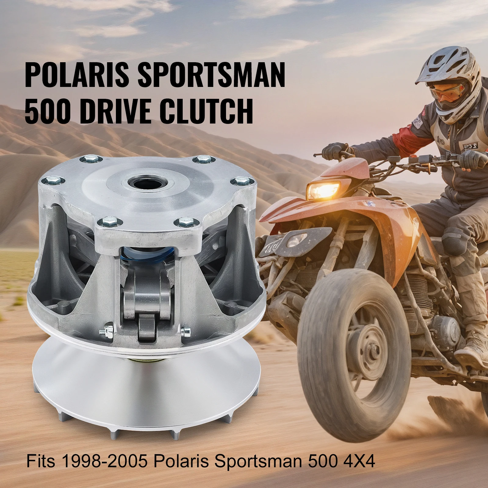 SucceBuy Primary Drive Clutch for Polaris Sportsman 500 4x4 1998-2005, Primary Clutch EBS Type with Weights and Springs for ATVs