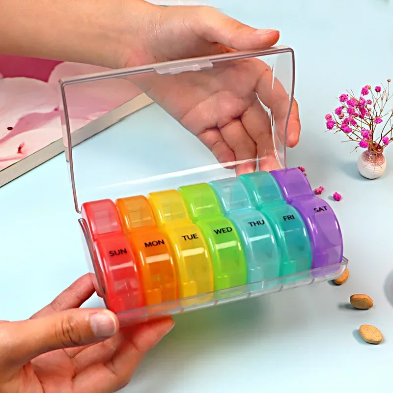 1PC Weekly Pill Case Pillbox 7 Days Medicine Tablet Box Portable Travel Drugs Storage Organizer Secret Compartments Pill Box