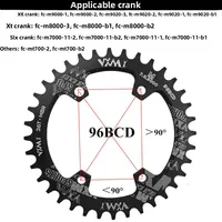 Plateau de vélo 96BCD rond/ovale 30t 32t 34t 36t 38t 40t 42t 44t 46t 48t 50t 52t, roue de vélo de montagne ultralégère et étroite 2
