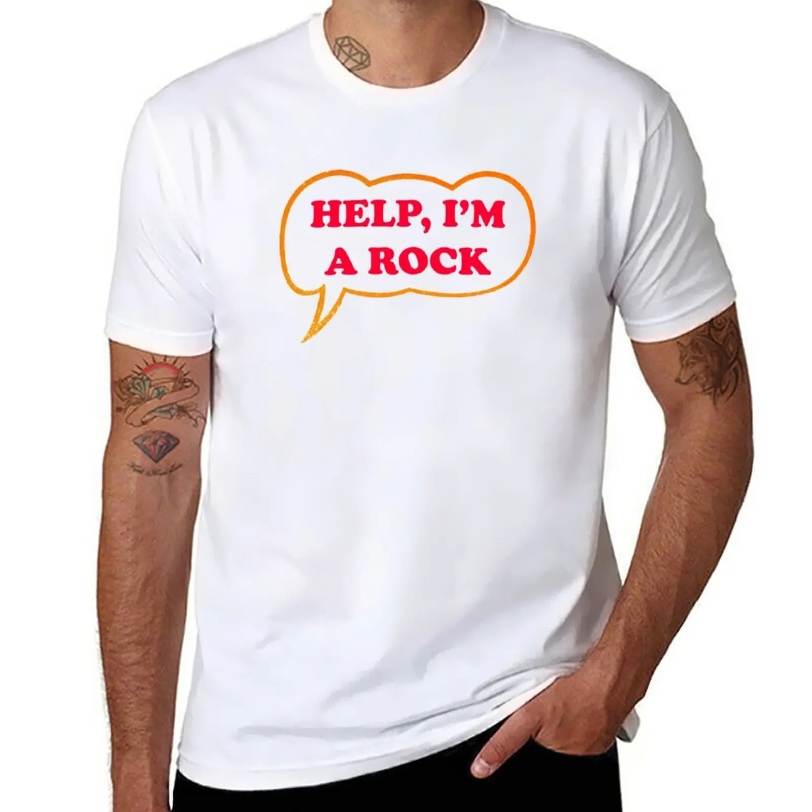 

New Help I'm A Rock T-Shirt Short sleeve Short sleeve tee tees mens white t shirts