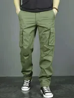 Mens Casual Jogger Pants Relaxed Fit Cargo Pants Drawstring Sweatpants Hiking Outdoor Twill Sport Pants 2