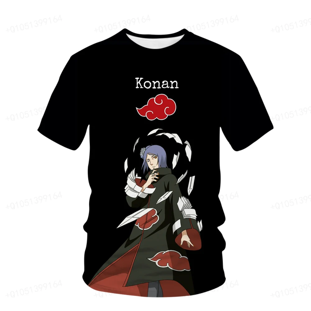 

2023 Summer New 3d Naruto Printed T-shirt Childrens Top Childrens Cartoon Dress Casual Cool Kakashi Boys and Girls T-shirt