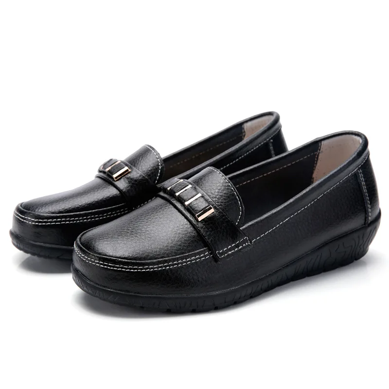 Women shoes genuine leather loafers non-slip solid color casual shoes ladies 2022 new fashion flats woman shoes zapatos de mujer 