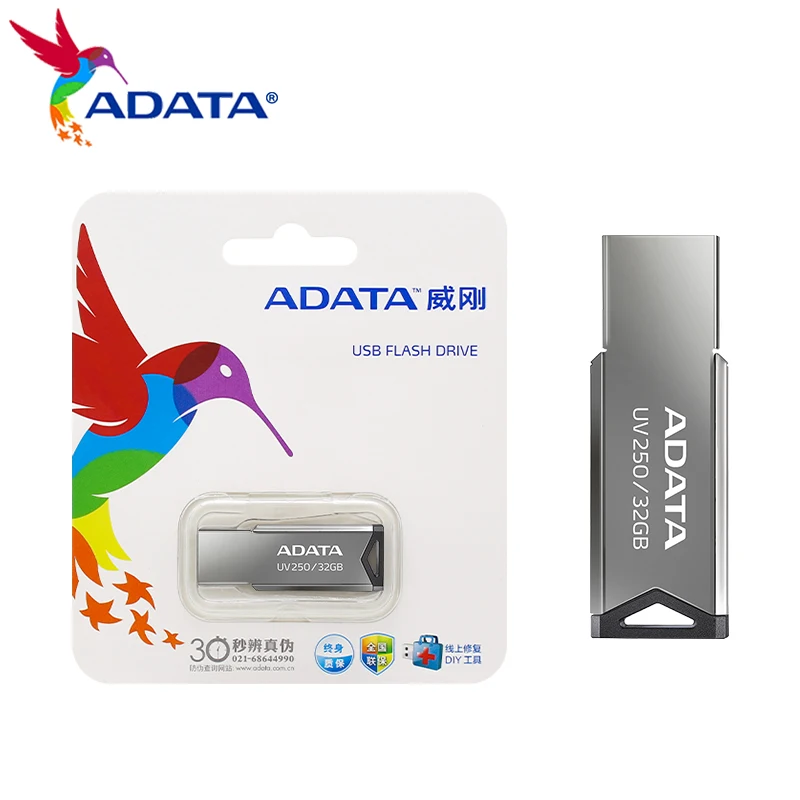 ADATA UV250 USB Flash Drive 64GB 32GB 16GB CLASSIC Pen Drive USB 2.0 Metal Pendrive USB External