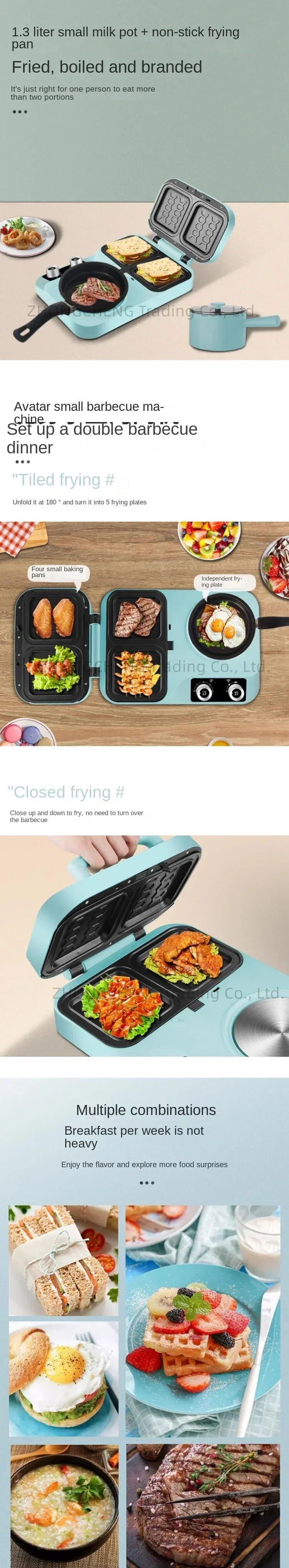 Description Picture 4 of item4-in-1 Breakfast Machine All-in-one Home Multifunctional Sandwich Maker Frying Toaster Toaster Toaster