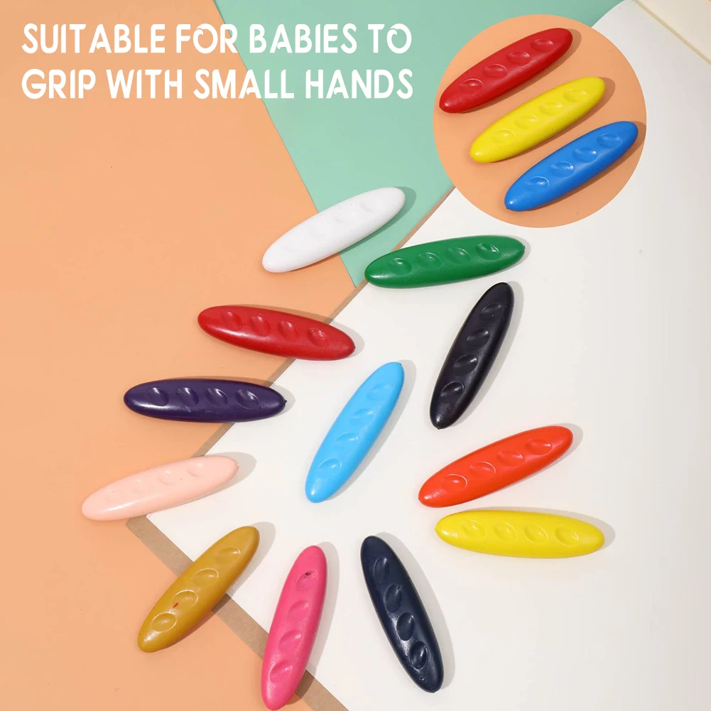 Washable Crayons 12/24/36 Colors Non-Toxic Not Dirty Hands Toddler Painting Creative for Kids Baby Coloring Art Supplies