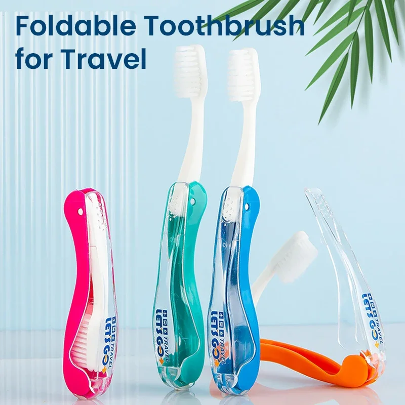 

Portable Foldable Toothbrush Hygiene Oral Cleaning Soft Bristle Tooth Brush Independent Packing Drainage Hole Design for Travel