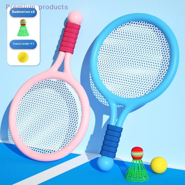 1 SetLightweight Children Tennis Badminton Tennis Racquets Kids Badminton Rackets Kit Parent Child Interactive Toys For Children 4