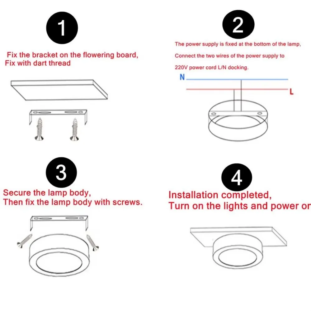 Led Ceiling Light AC 220V Surface Mounted Downlight Spot Fixture For Living room Bathroom Kitchen Home Decor