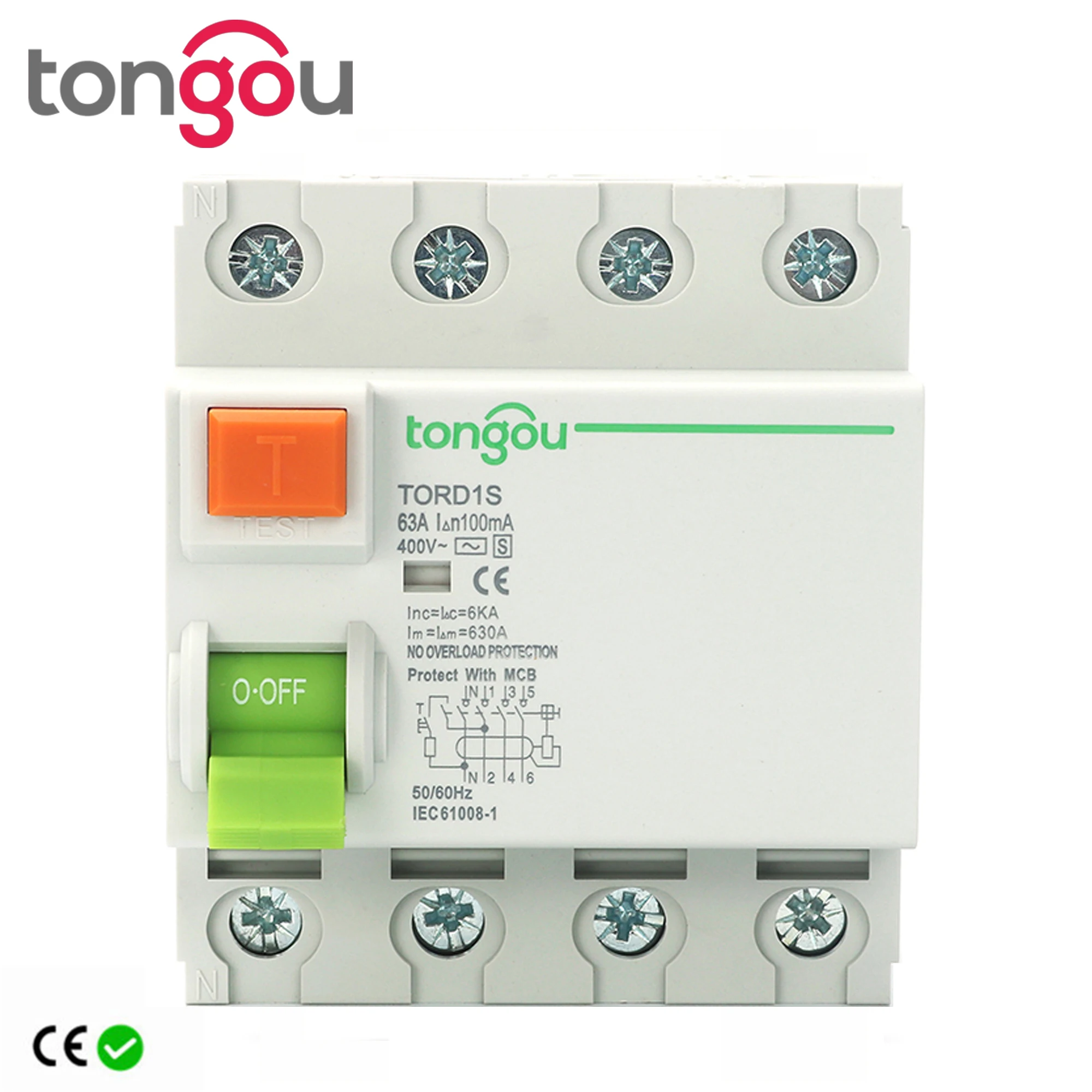 4P S Type RCCB Time Delayed RCD ELCB Delay Type Differential Switch