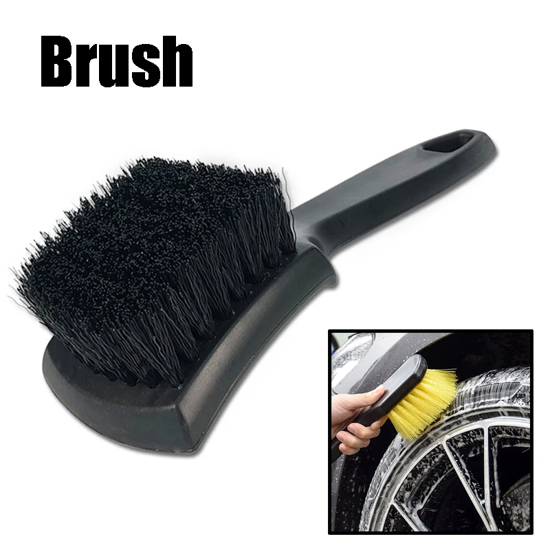 

1Pcs Car Tire Rim Brush Wheel Hub Cleaning Brushes Black White Tire Auto Washing Tool Auto Wheels Detailing Cleaning Accessories