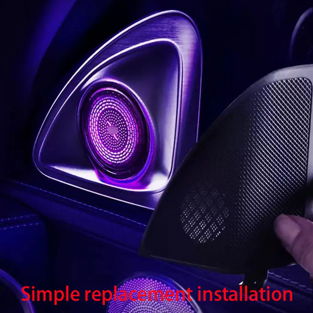 64 색상 메르세데스 벤츠 C GLC E S 클래스 W205 W213 W222 X253 W177 RGB LED 빛나는 자동차 스피커 경적 수리 용 4D 회전 트위터