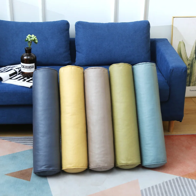 Super Faux Leather Cylindrical Pillowcase Room Long Pillow Cover