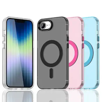 Magnetic Wireless Charging Case For Apple iPhone 17e 16e 16 Pro Max 15 14 Plus Cover Candy Colors Transparent Back Shell Coque 1