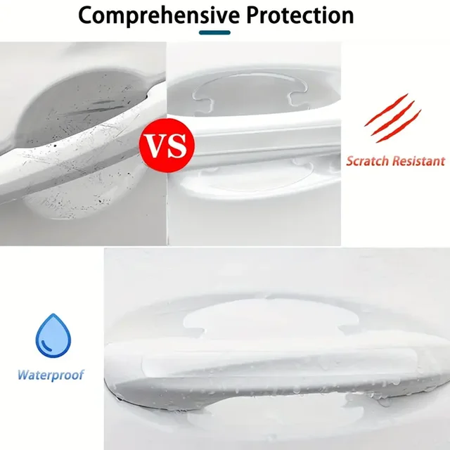 8PCS door handle sticker, scratch-proof car door protective sticker, door bowl protective film 2