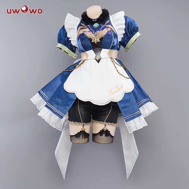 In Stock UWOWO Sucrose Cosplay Maid Dress Genshin Impact Cosplay Maid Ver Maid Costume Game Retro