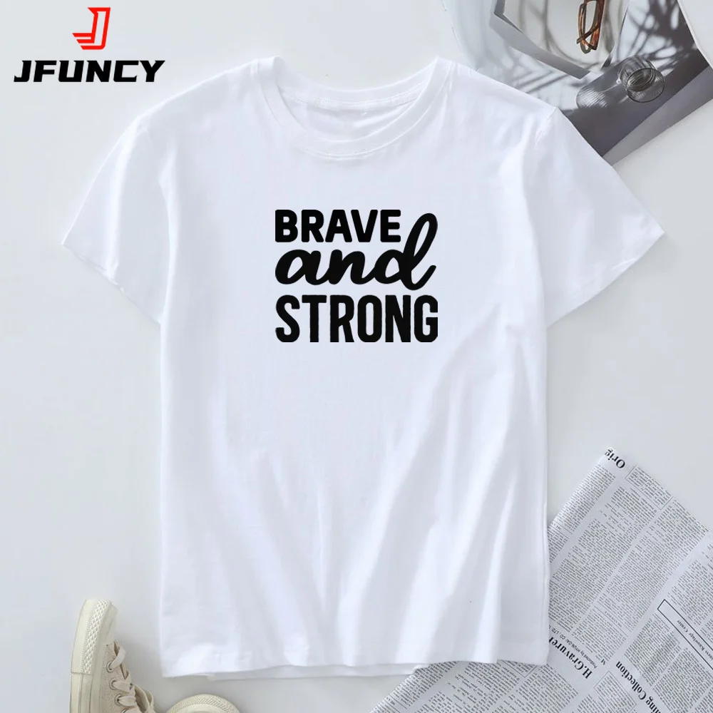 

JFUNCY Women Tops Oversized T-shirt 2024 Summer Tshirt Female T Shirts Fashion Woman Cotton Clothing Women's Short Sleeve Tees
