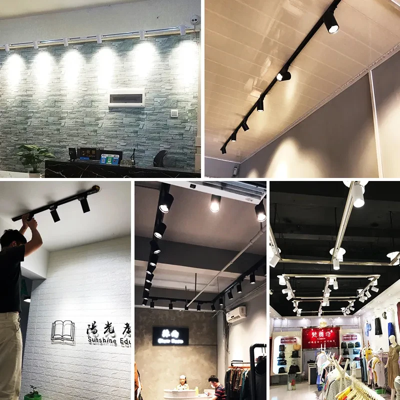 LED Track Light Set COB Track Lamp Rail Lighting for 20/30/40W Home Spotlight Indoor Clothing Shop Store Bedroom Lamp Fixture 3