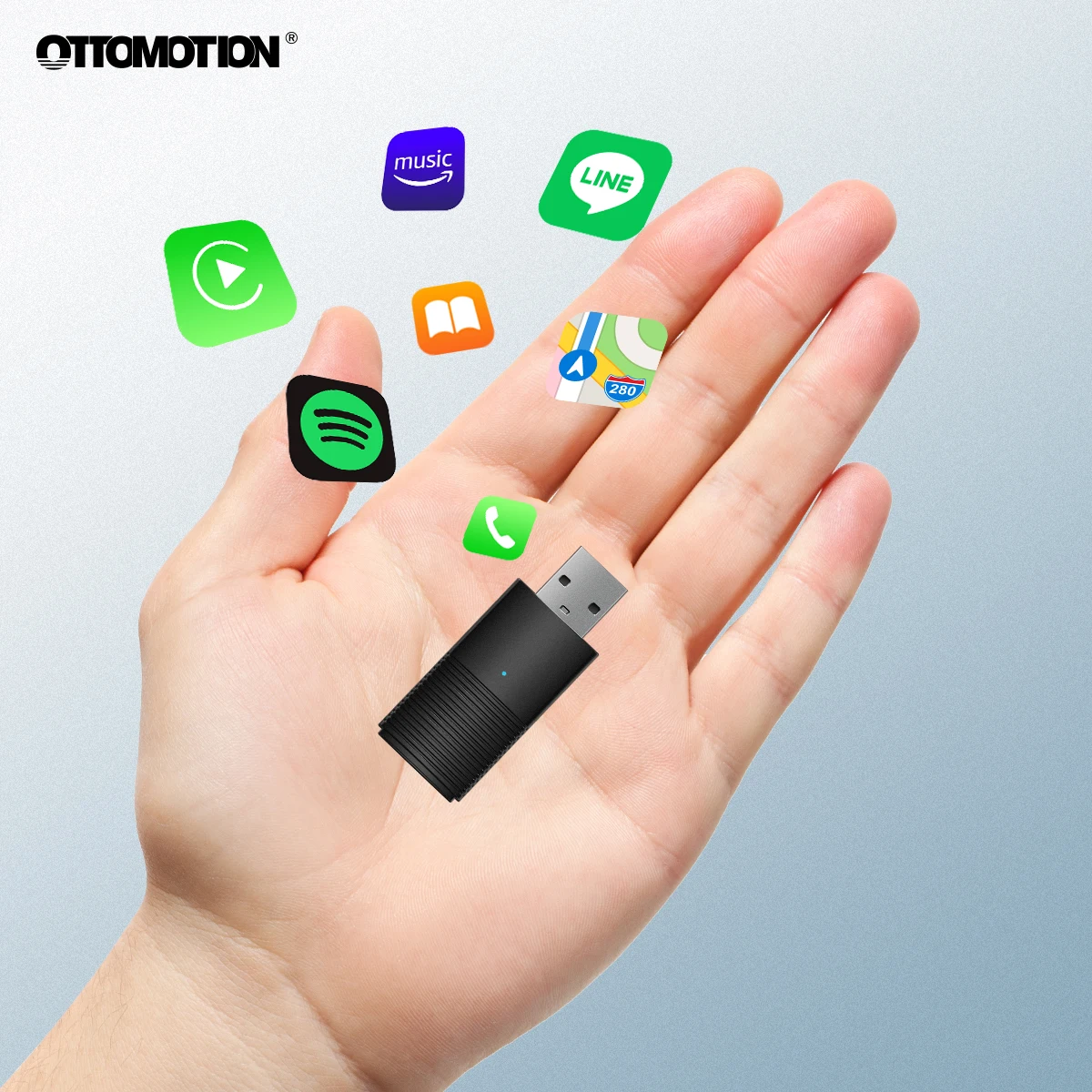 OTTOMOTION-Mini adaptador inalámbrico CarPlay, conexión WIFI, Bluetooth, sistemas inteligentes para coche, accesorios para coche Apple, el más nuevo