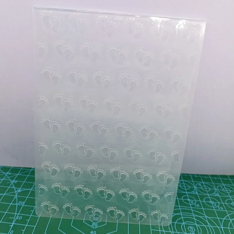 Plastic Embossing Folder Embossing Folder Baby Toe Background Plastic Template Craft Card Making