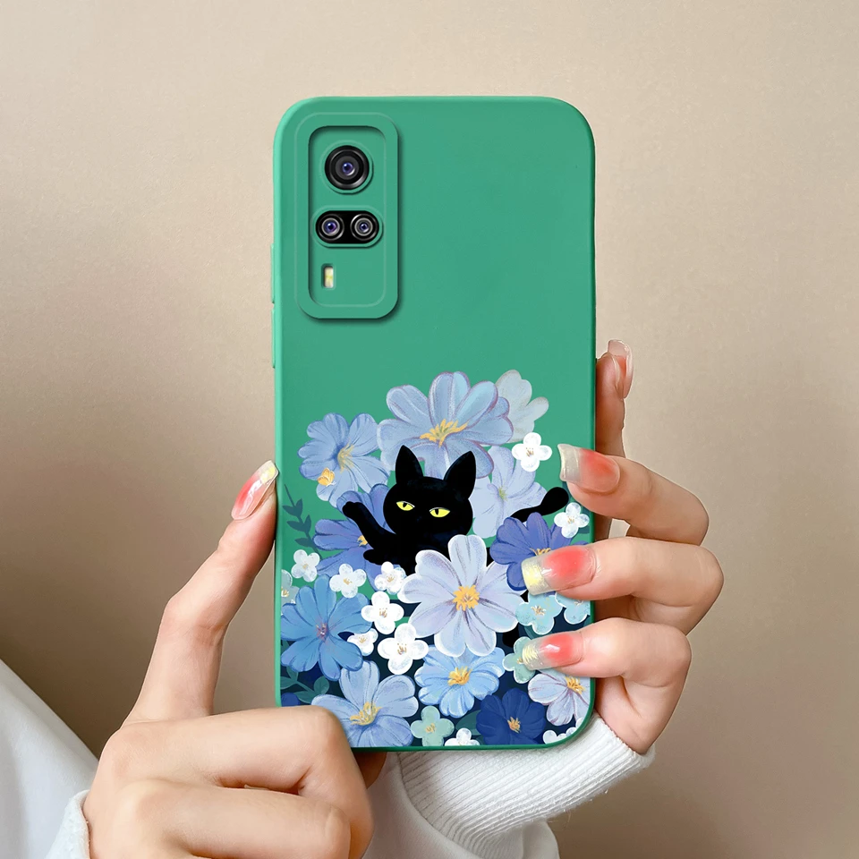 Cute Panda Dog & Floral Liquid Shell Soft Protective Luxury Case - Vibrant Design Cover